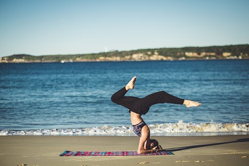 Yoga on beach